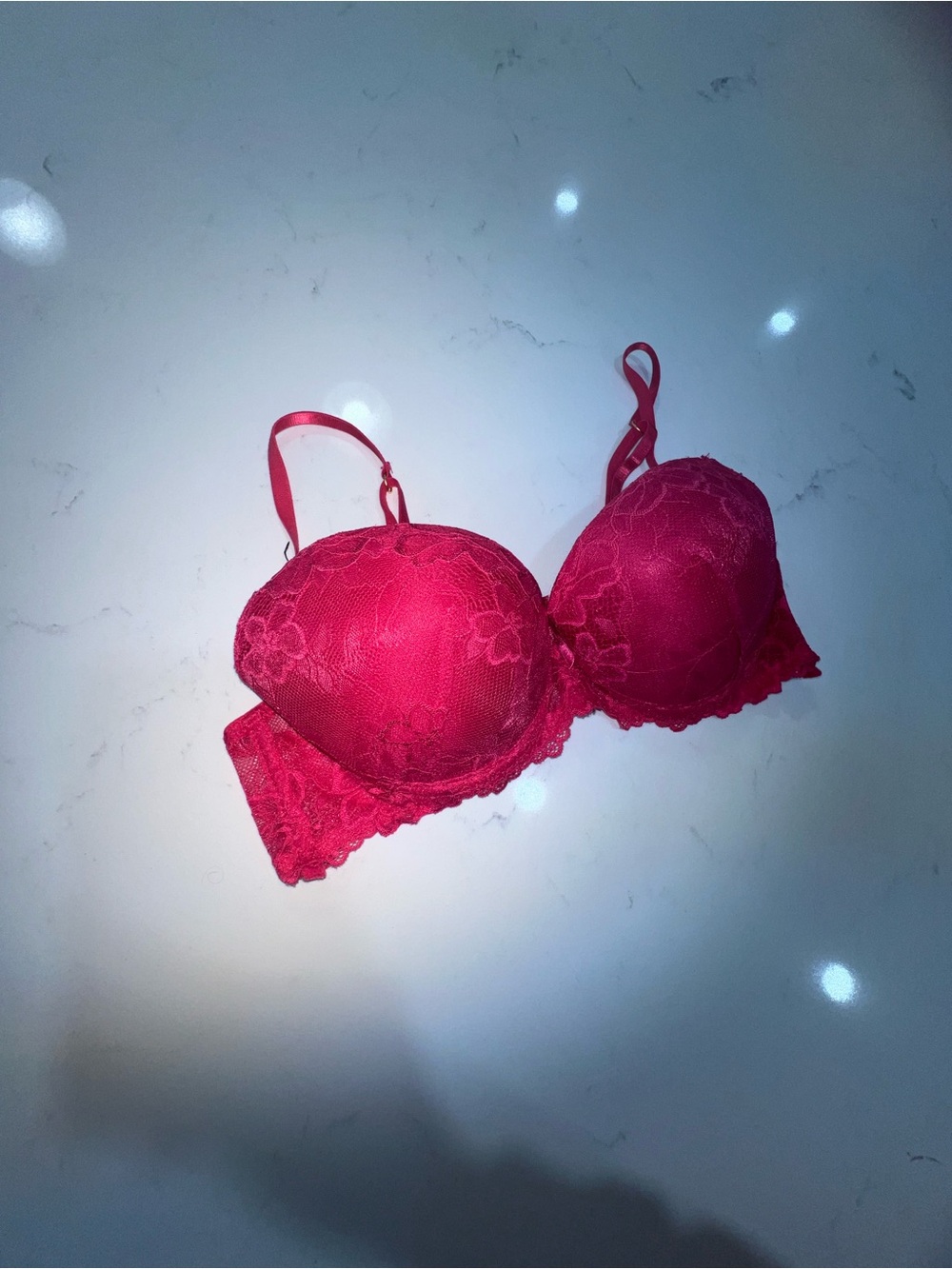 Lace Push-Up Bra in Deep Pink - Women Intimates